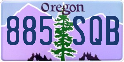OR license plate 885SQB