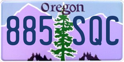 OR license plate 885SQC