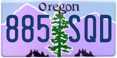 OR license plate 885SQD