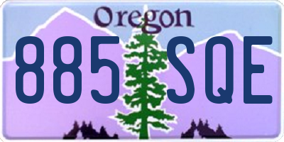 OR license plate 885SQE