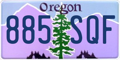 OR license plate 885SQF