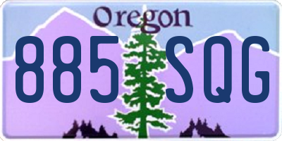 OR license plate 885SQG