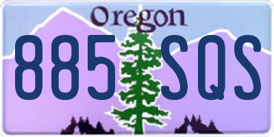 OR license plate 885SQS
