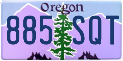 OR license plate 885SQT