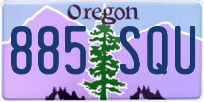 OR license plate 885SQU