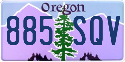 OR license plate 885SQV