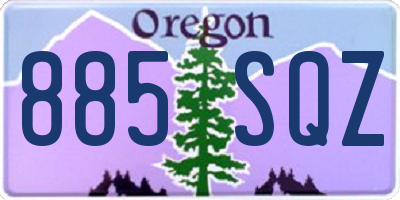 OR license plate 885SQZ