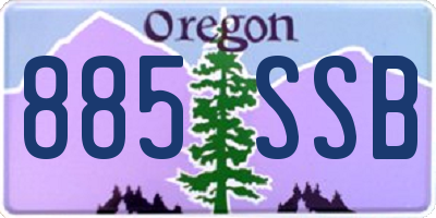 OR license plate 885SSB