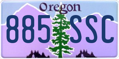 OR license plate 885SSC