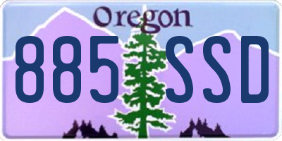 OR license plate 885SSD