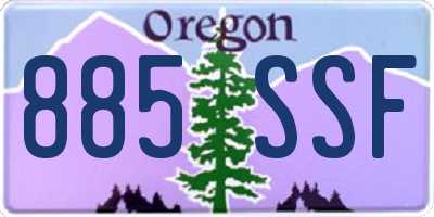 OR license plate 885SSF