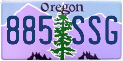 OR license plate 885SSG