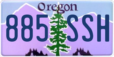 OR license plate 885SSH