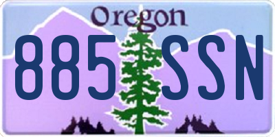 OR license plate 885SSN