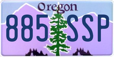OR license plate 885SSP
