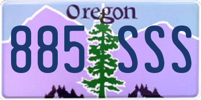 OR license plate 885SSS