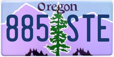 OR license plate 885STE