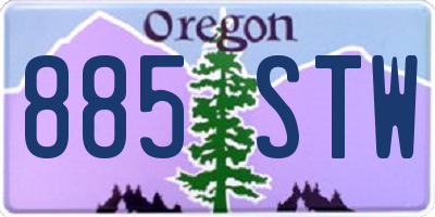 OR license plate 885STW