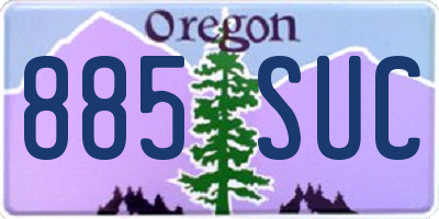 OR license plate 885SUC