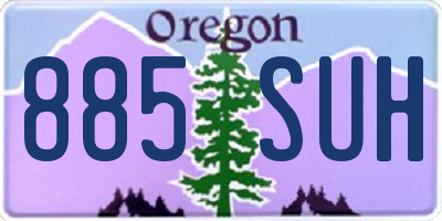 OR license plate 885SUH