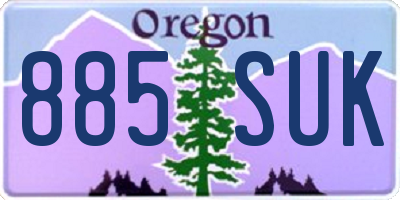 OR license plate 885SUK