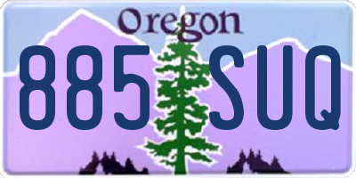 OR license plate 885SUQ