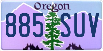 OR license plate 885SUV