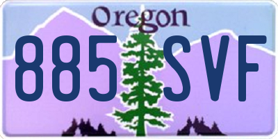 OR license plate 885SVF