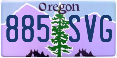 OR license plate 885SVG