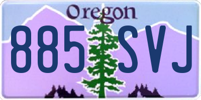 OR license plate 885SVJ