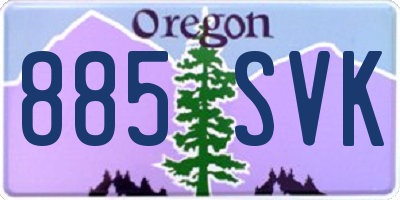OR license plate 885SVK