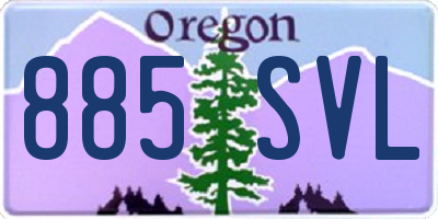 OR license plate 885SVL