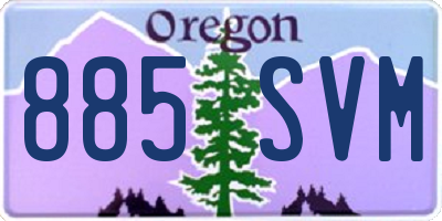 OR license plate 885SVM