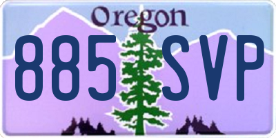 OR license plate 885SVP