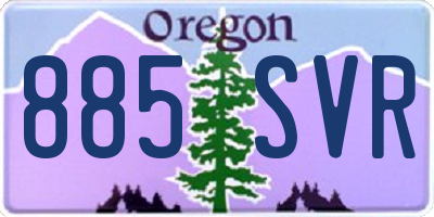 OR license plate 885SVR