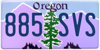 OR license plate 885SVS