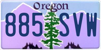 OR license plate 885SVW