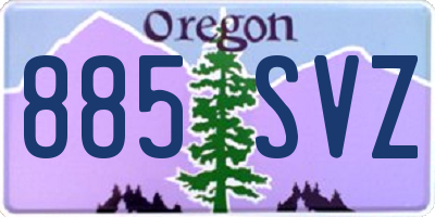 OR license plate 885SVZ