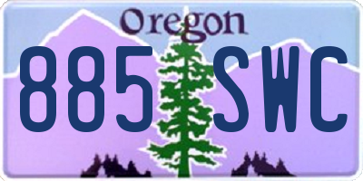 OR license plate 885SWC