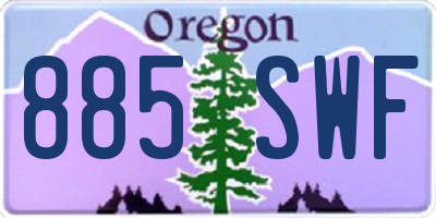 OR license plate 885SWF
