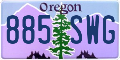 OR license plate 885SWG