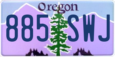 OR license plate 885SWJ