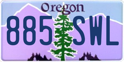 OR license plate 885SWL