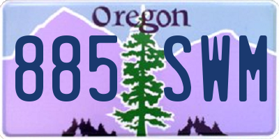 OR license plate 885SWM