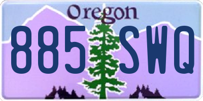 OR license plate 885SWQ