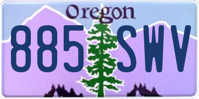 OR license plate 885SWV