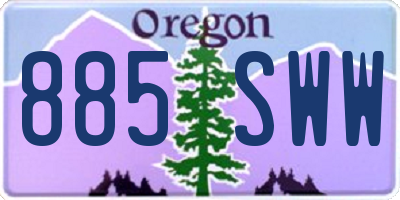 OR license plate 885SWW