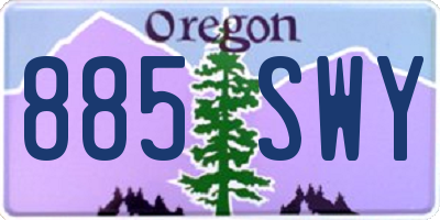 OR license plate 885SWY