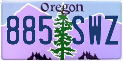 OR license plate 885SWZ