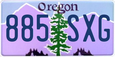 OR license plate 885SXG